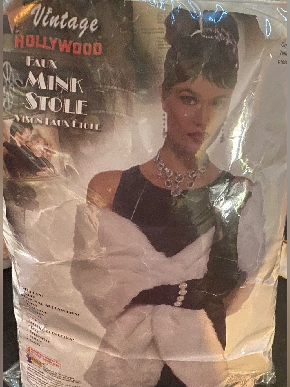 Faux Mink Stole - White